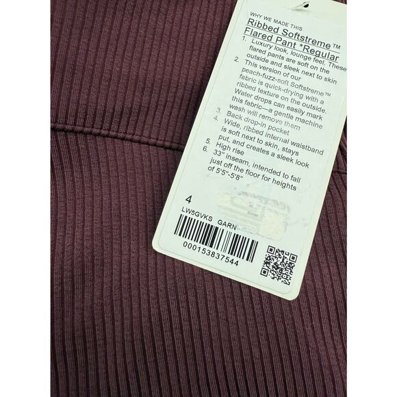 Lululemon Ribbed Softstreme Flared Pant Regular size 4 NWT $128 - Picture 7 of 9